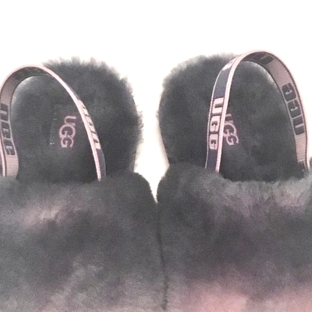 UGG Fluff Yeah Size 11 Slide Shoes Gradient Gray Pink Combo